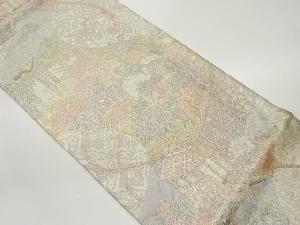 佐賀錦鳥に御所車・花々模様織出し袋帯